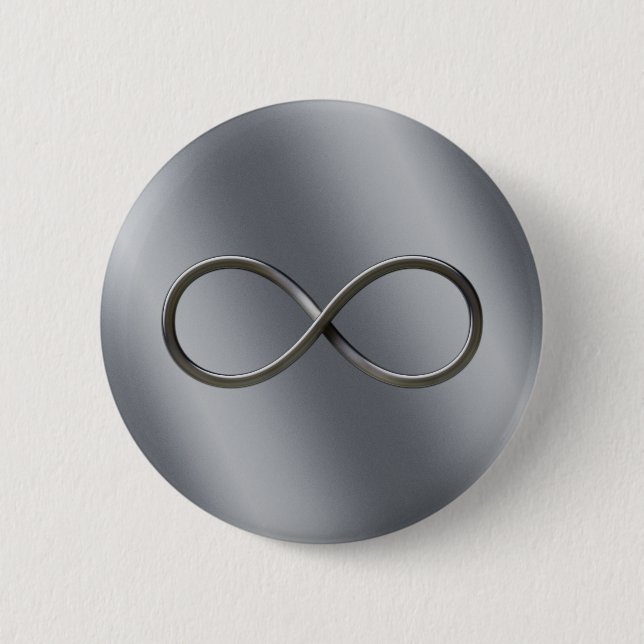 Infinity Nerd Symbol | Looking Silver Math Gift 6 Cm Round Badge (Front)