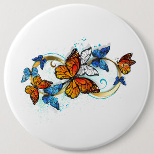 Infinity of Monarch Butterflies 6 Cm Round Badge