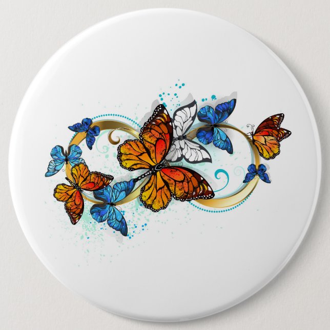 Infinity of Monarch Butterflies 6 Cm Round Badge (Front)