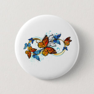 Infinity of Monarch Butterflies 6 Cm Round Badge