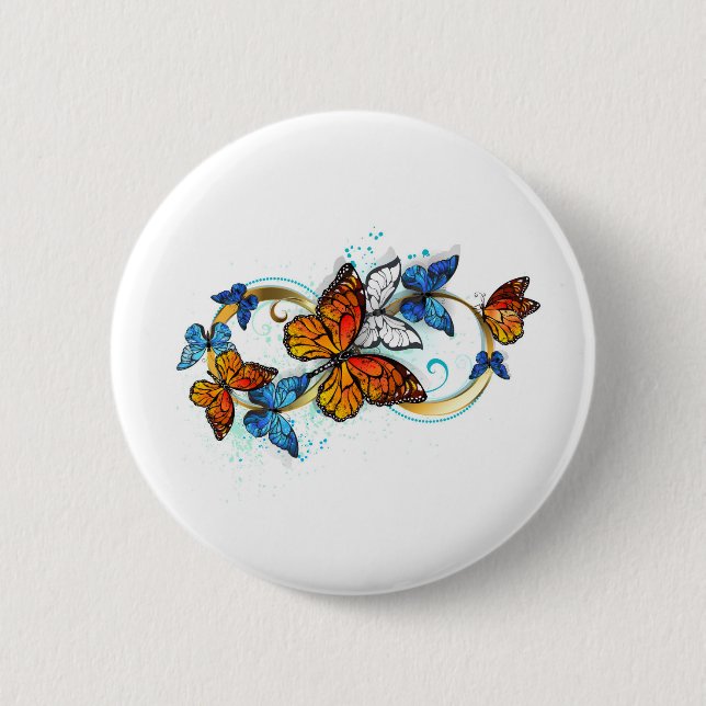 Infinity of Monarch Butterflies 6 Cm Round Badge (Front)