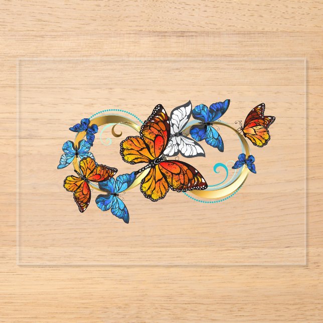 Infinity of Monarch Butterflies Acrylic Invitations (Front)
