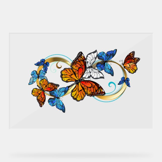 Infinity of Monarch Butterflies Acrylic Sign (Front)