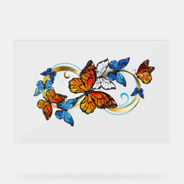 Infinity of Monarch Butterflies Acrylic Sign (Front)
