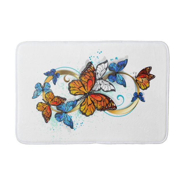 Infinity of Monarch Butterflies Bath Mat (Front)