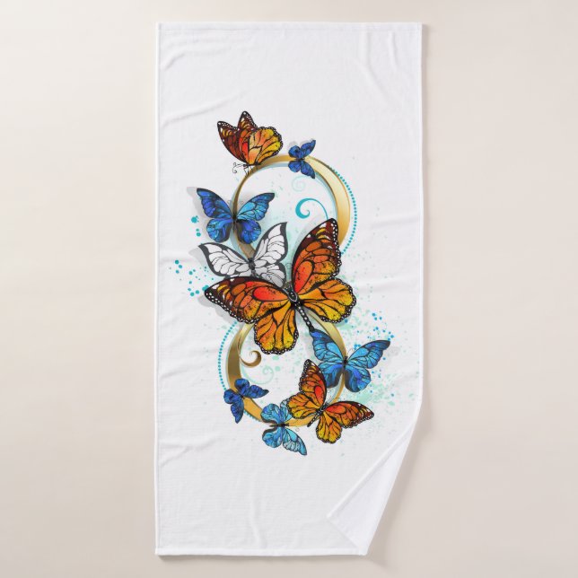 Infinity of Monarch Butterflies Bath Towel (Bath Towel)
