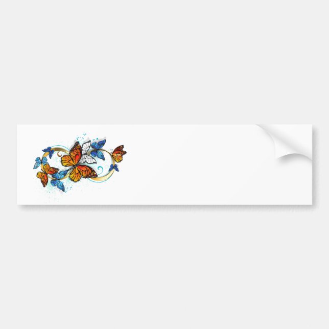 Infinity of Monarch Butterflies Bumper Sticker (Front)