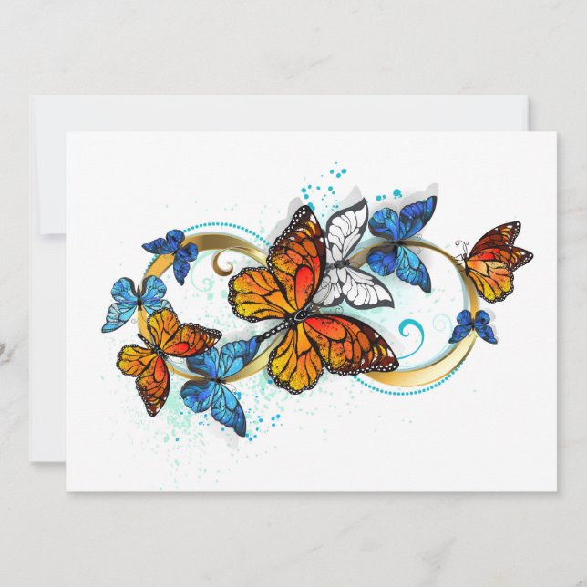Infinity of Monarch Butterflies Card (Front)