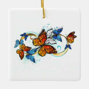 Infinity of Monarch Butterflies Ceramic Ornament