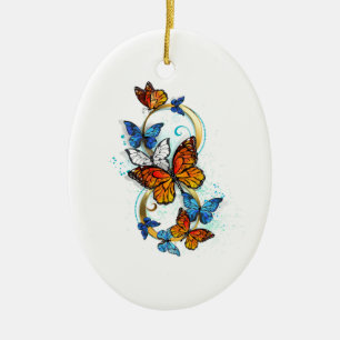 Infinity of Monarch Butterflies Ceramic Ornament