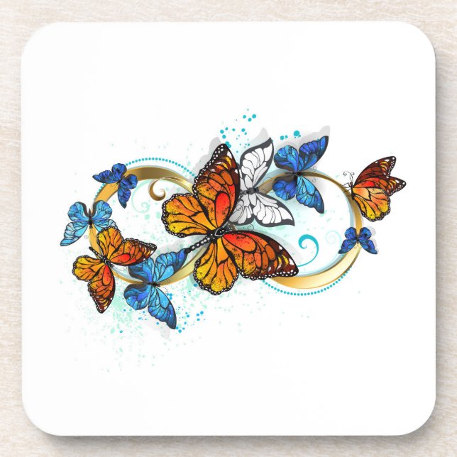 Infinity of Monarch Butterflies Coaster (Front)