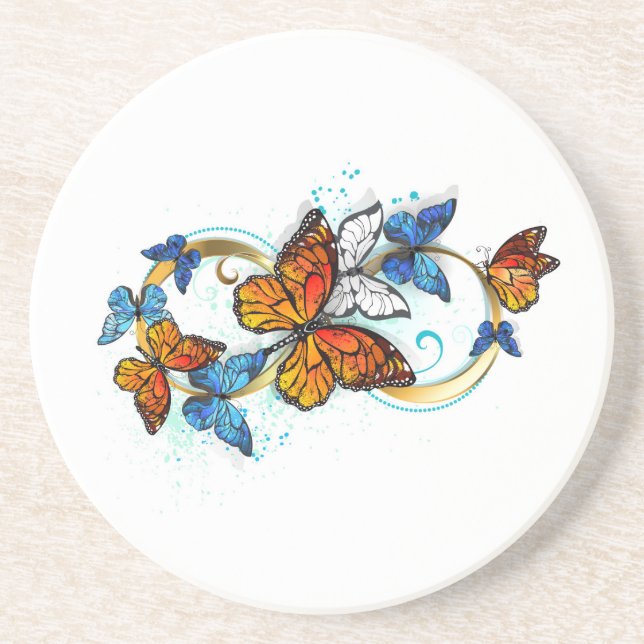 Infinity of Monarch Butterflies Coaster (Front)