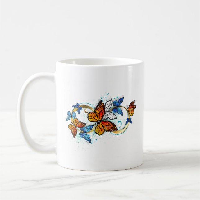 Infinity of Monarch Butterflies Coffee Mug (Left)