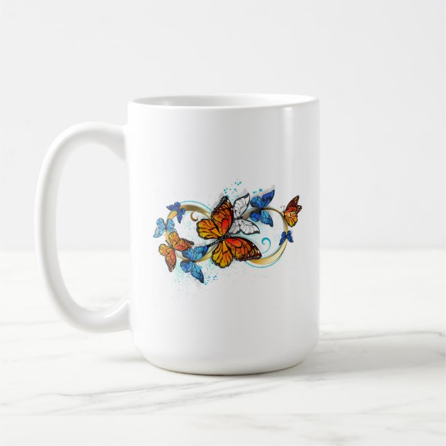 Infinity of Monarch Butterflies Coffee Mug (Left)