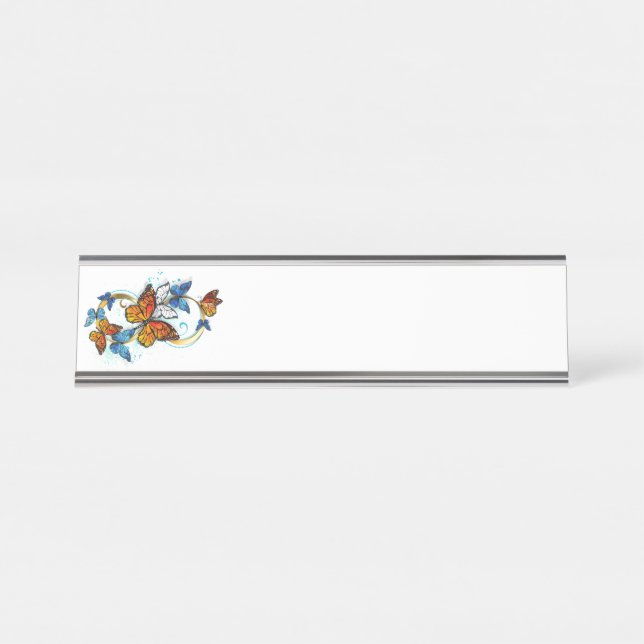Infinity of Monarch Butterflies Desk Name Plate (Front)