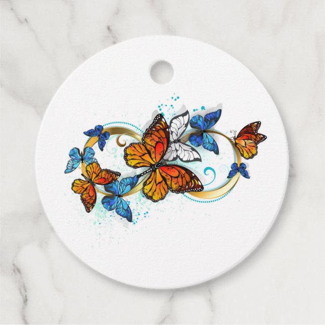 Infinity of Monarch Butterflies Favour Tags (Front)