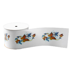 Infinity of Monarch Butterflies Grosgrain Ribbon