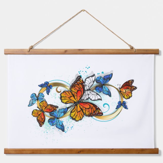 Infinity of Monarch Butterflies Hanging Tapestry (Front)