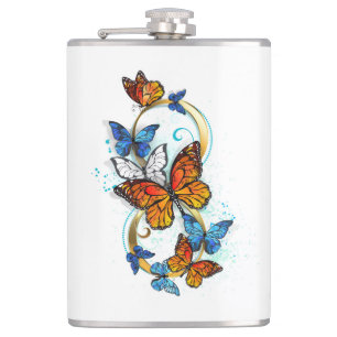 Infinity of Monarch Butterflies Hip Flask
