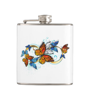 Infinity of Monarch Butterflies Hip Flask