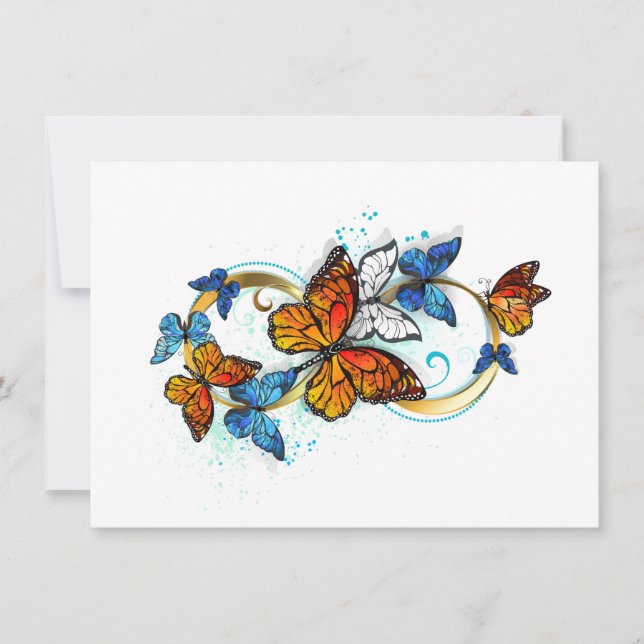 Infinity of Monarch Butterflies Holiday Card (Front)