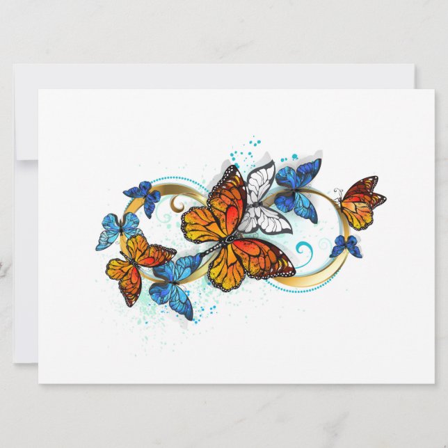 Infinity of Monarch Butterflies Invitation (Front)