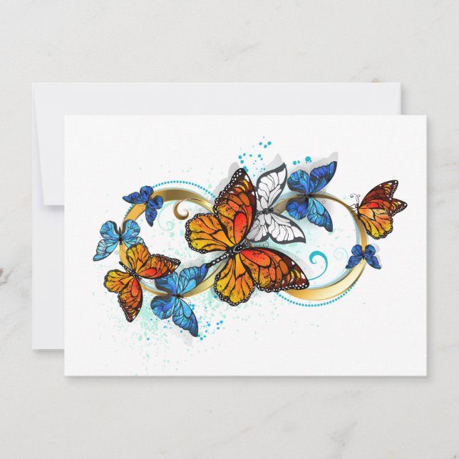 Infinity of Monarch Butterflies Invitation (Front)