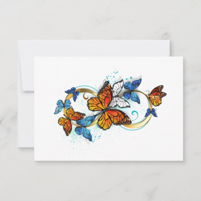 Infinity of Monarch Butterflies Invitation (Front)
