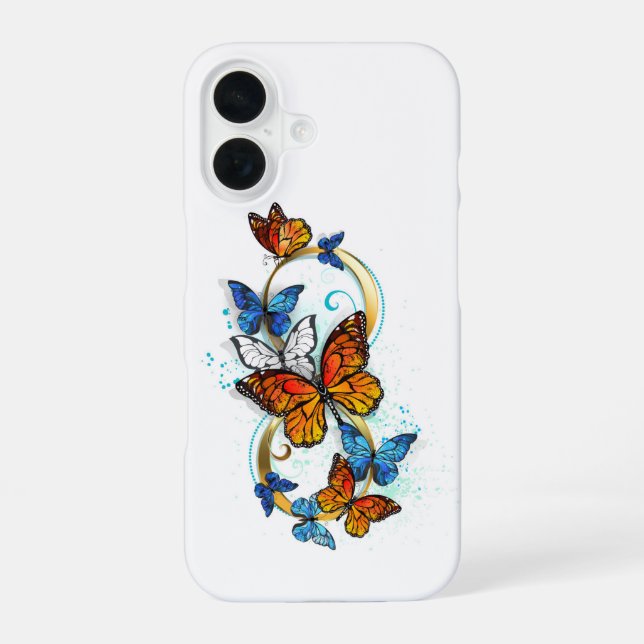 Infinity of Monarch Butterflies iPhone 16 Case (Back)