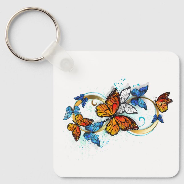 Infinity of Monarch Butterflies Key Ring (Front)