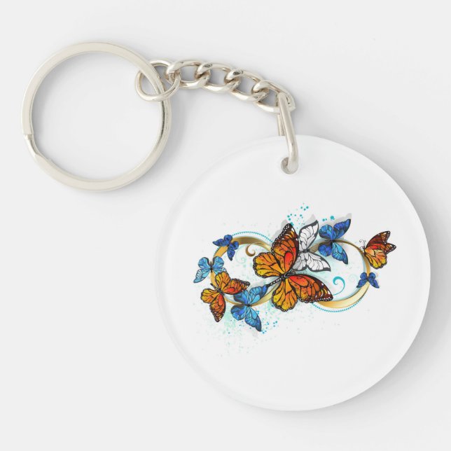 Infinity of Monarch Butterflies Key Ring (Front)