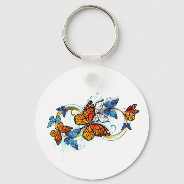 Infinity of Monarch Butterflies Key Ring (Front)