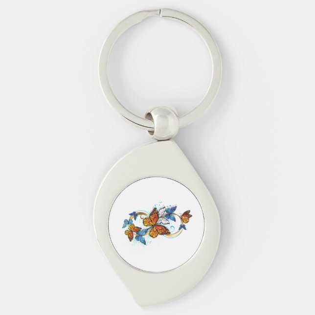 Infinity of Monarch Butterflies Key Ring (Front)