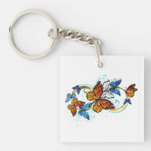 Infinity of Monarch Butterflies Key Ring