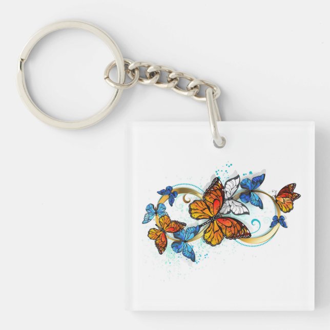 Infinity of Monarch Butterflies Key Ring (Front)