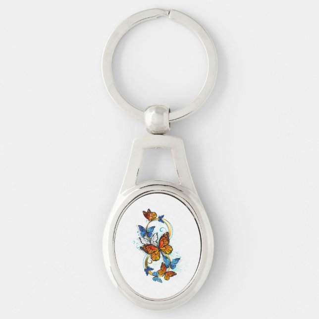 Infinity of Monarch Butterflies Key Ring (Front)