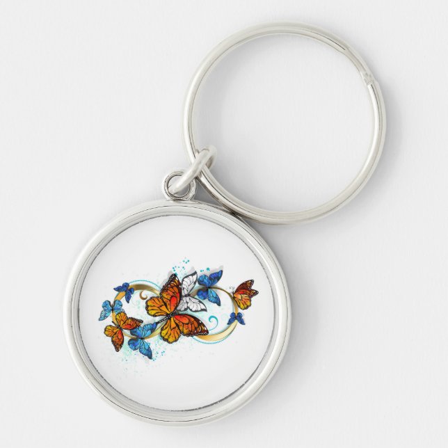 Infinity of Monarch Butterflies Key Ring (Front)