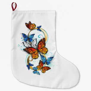 Infinity of Monarch Butterflies Large Christmas Stocking