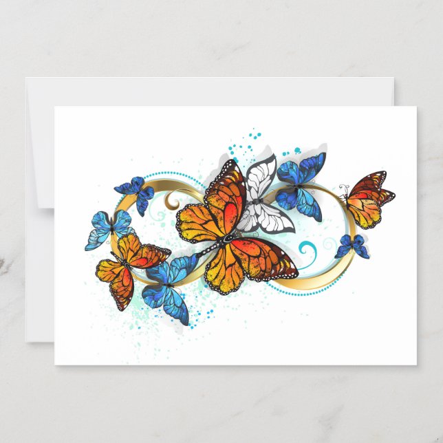 Infinity of Monarch Butterflies Magnetic Invitation (Front)