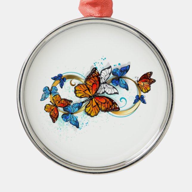 Infinity of Monarch Butterflies Metal Ornament (Front)