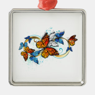 Infinity of Monarch Butterflies Metal Ornament