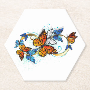 Infinity of Monarch Butterflies Paper Coaster