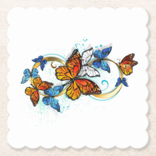 Infinity of Monarch Butterflies Paper Coaster