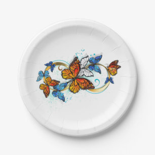 Infinity of Monarch Butterflies Paper Plate