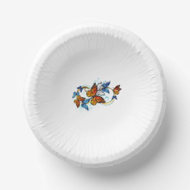 Infinity of Monarch Butterflies Paper Plate (Front)