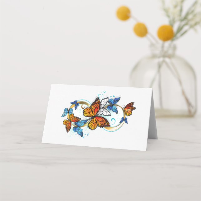 Infinity of Monarch Butterflies Place Card (Front)