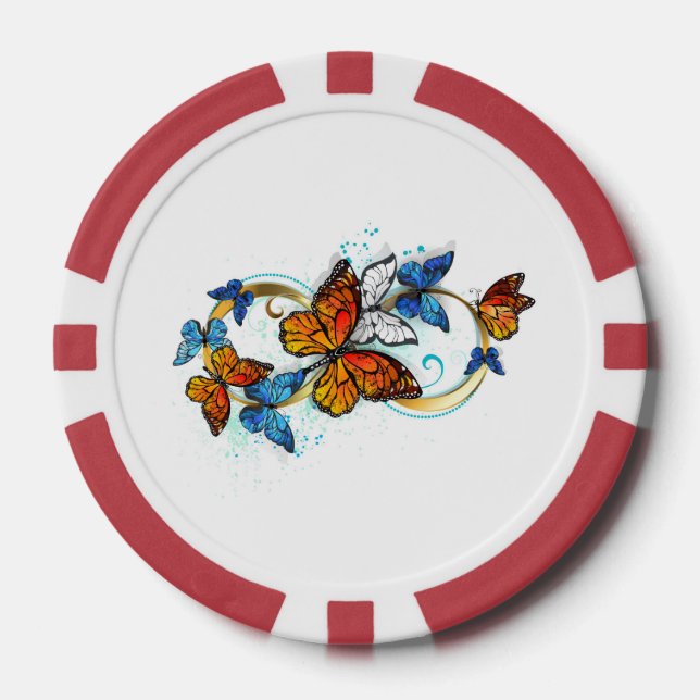 Infinity of Monarch Butterflies Poker Chips (Front)