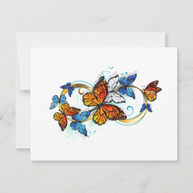 Infinity of Monarch Butterflies RSVP Card (Front)