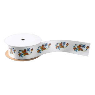 Infinity of Monarch Butterflies Satin Ribbon