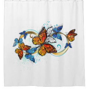 Infinity of Monarch Butterflies Shower Curtain